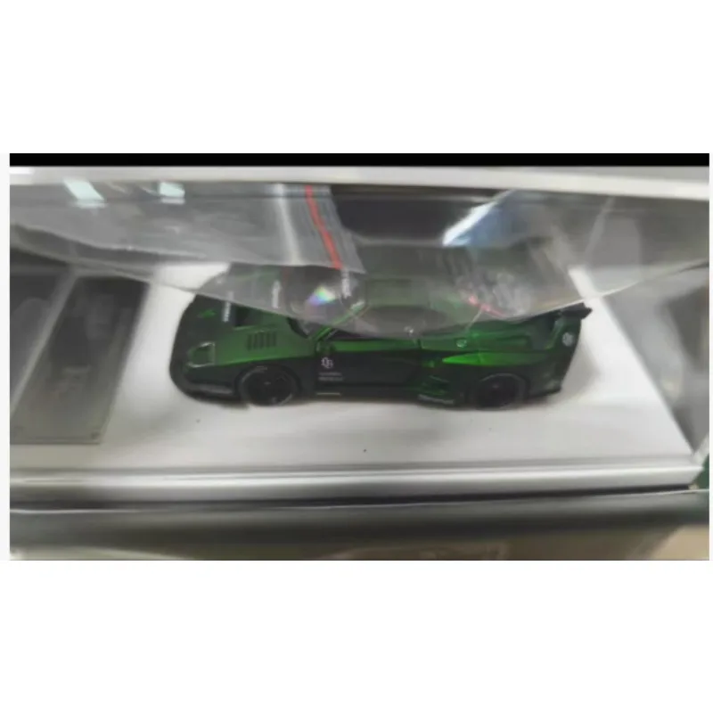 Edição limitada 1:64 supercarro verde F40 na Exposição Internacional de Modelos de Hangzhou, modelo de carro em liga fundida, colecionável.