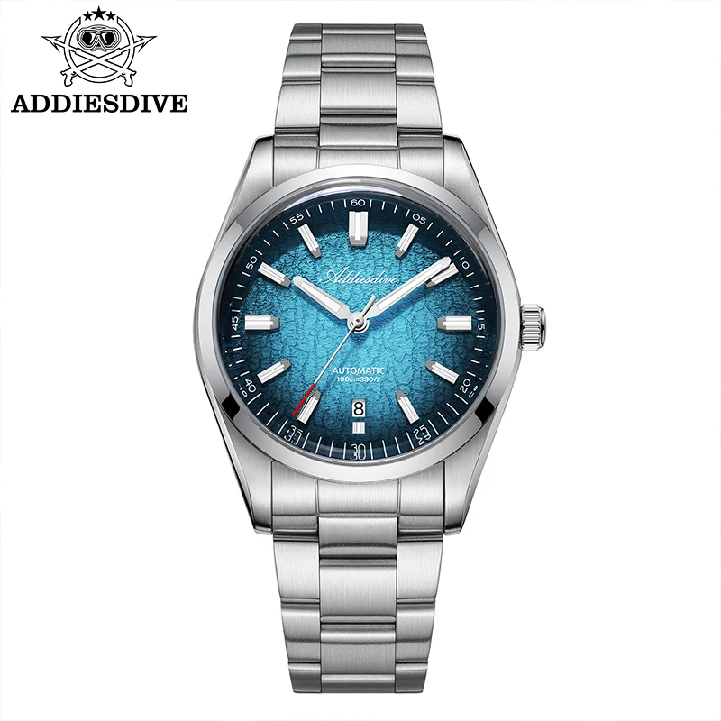 ADDIESDIVE Nieuwe 2026 Luxe Heren Mechanisch Quartz Analoog Horloge Super Lumineus Stalen Horloge 10Bar Bubble Glas Gepersonaliseerde Horloges