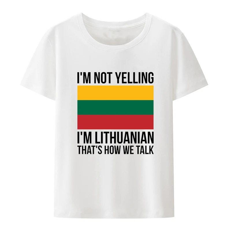 Proud Lithuanian Flag Modal Print Tee Classic Men Women Short-sleev Loose Breathable Graphic T Shirts Humor Fashion Camisetas