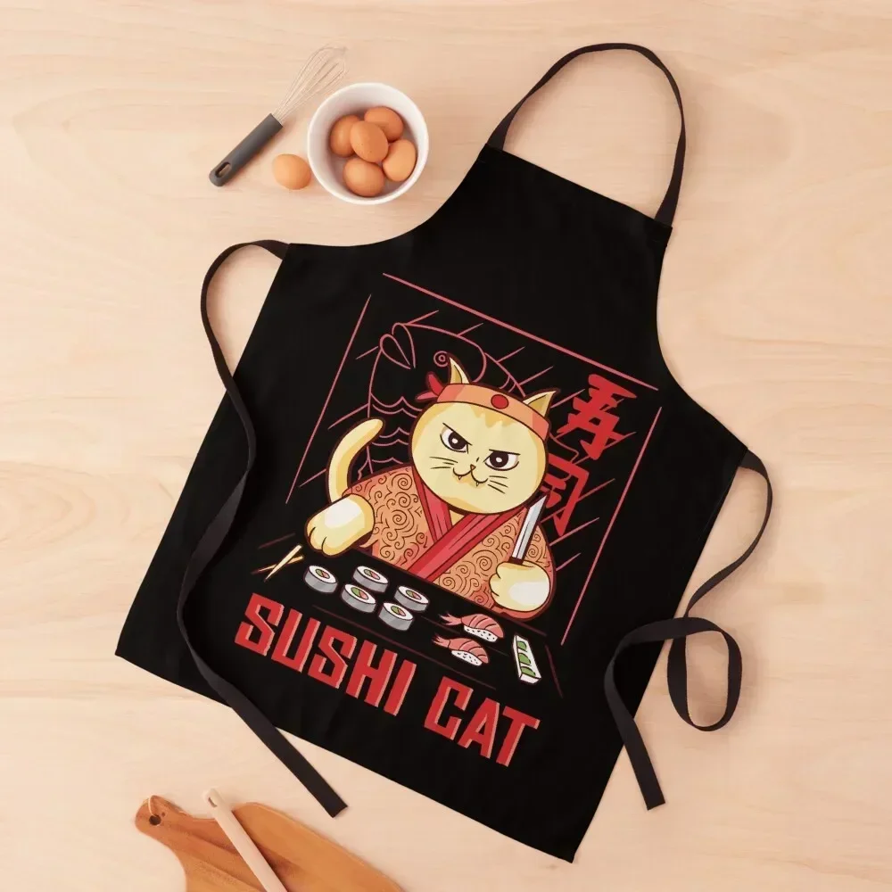 

Sushi Cat Chef Apron japanese style Kitchen And Household Goods Ladies Chef Uniform For Men Apron