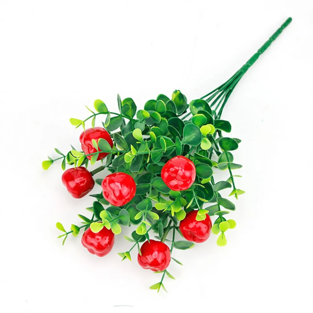 Realistic Fake Fortune Fruit Stem Artificial Plant Decorative Plastic Berry For Christmas Wedding Holiday House Decor
