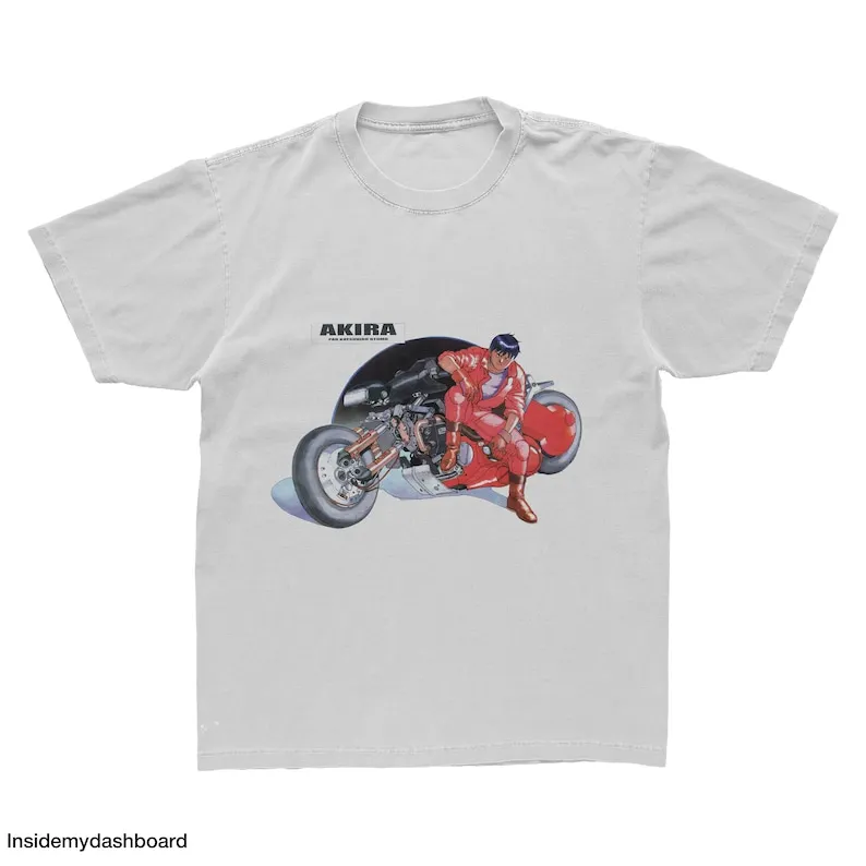 Kaneda Akira Leaning on Bike T-Shirt Anime Tee