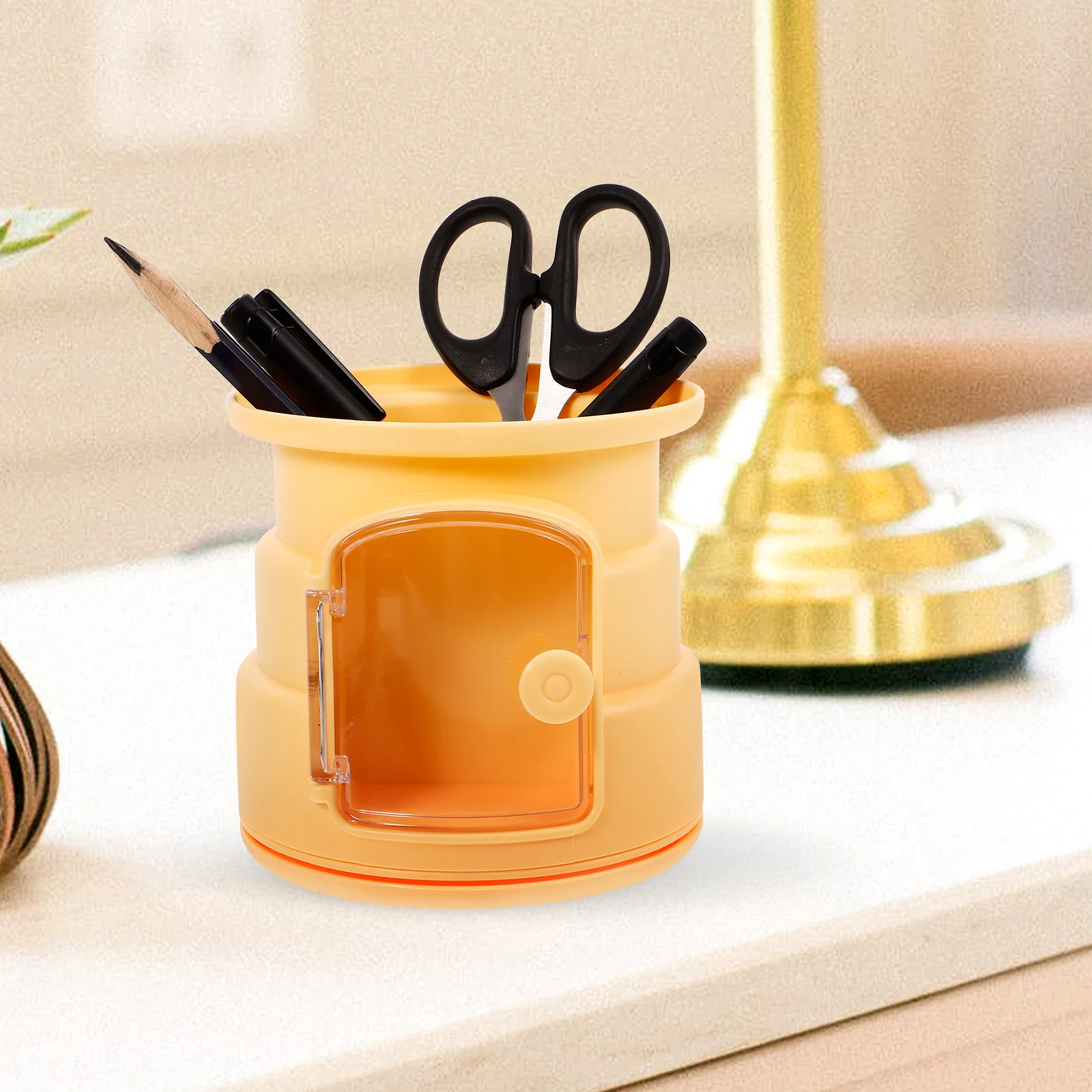 

Creative Pen Holder High Capacity Desk Organizer Adorable Plastic Pencil Organizer Stationery Storage Rotating Design Large Size