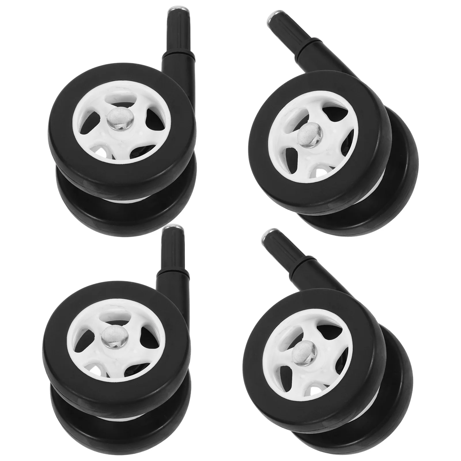 4 قطعة عجلات عربة أطفال عملية سلسة هادئة مقاومة للاهتراء قطع غيار عالمية للمشايات والأطفال الصغار