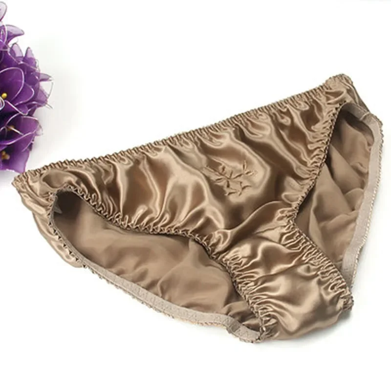 6pcs/lot Baoyou extra large fattened middle-aged and elderly mother fat mm mid waist female silk underwear panties