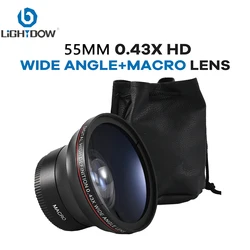 Lightdow Super Wide Angle Lens 55mm 0.43x With Macro Portion Affiliated Lens for Nikon Cannon Sony Camera Lens