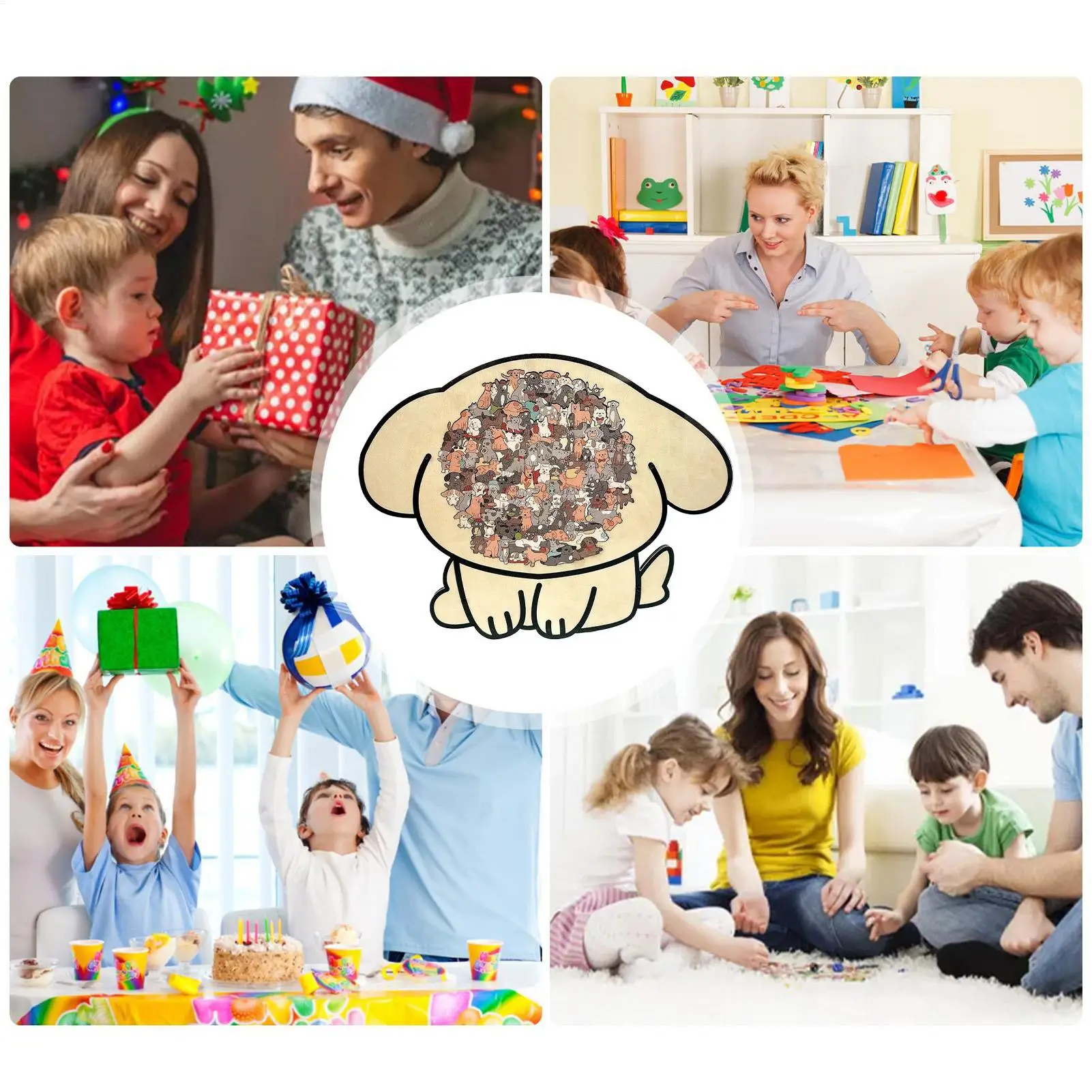 Tierpuzzles, Logik-Herausforderung, Gehirnspiel, farbiges Tierpuzzle aus Holz für Erwachsene, Jugendliche, ältere Freunde, Vorschule, Tischplatte