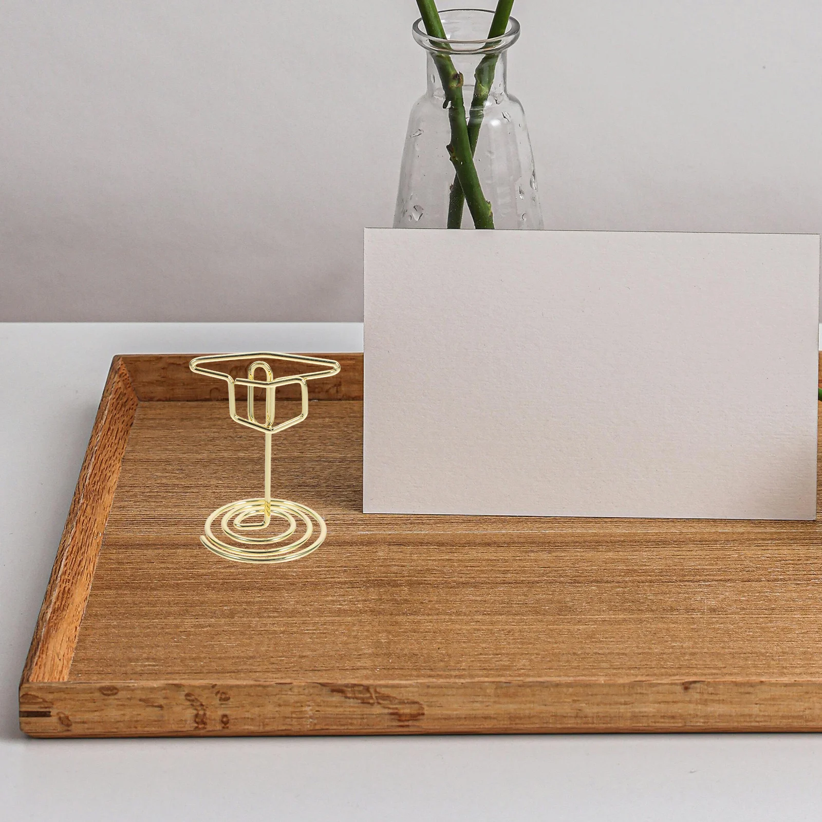 

25Pcs Desk Card Holder Graduation Cap Style Elegant Gold Finish Multi Use Place Card Stand for Grad Party Table Centerpieces
