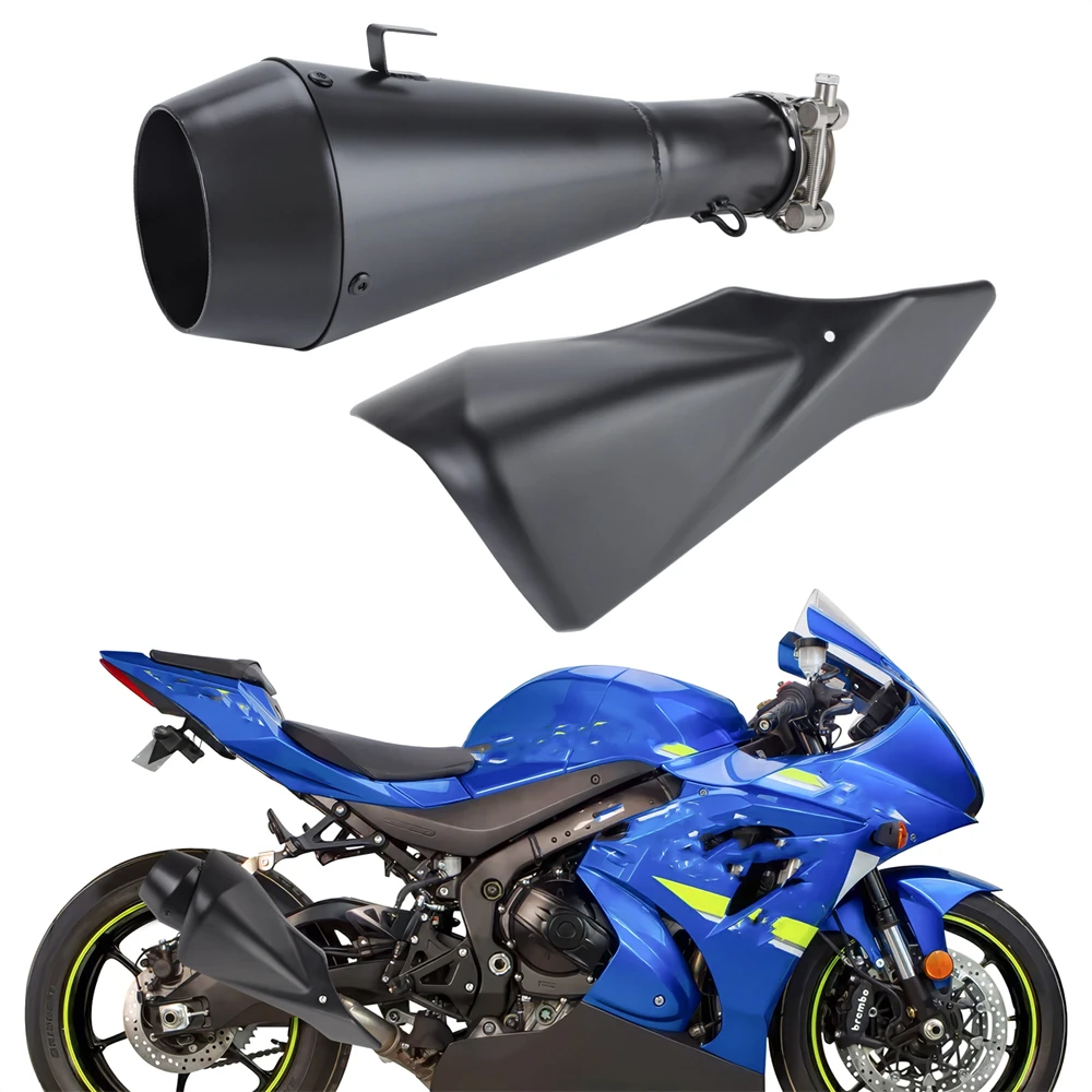 For Suzuki GSXR1000 GSXR1000R 2017-2024 GSXR 600 750 2011-2026 M4 Matte Black Slip-On Exhaust Muffler with Heat Shield Cover view 6