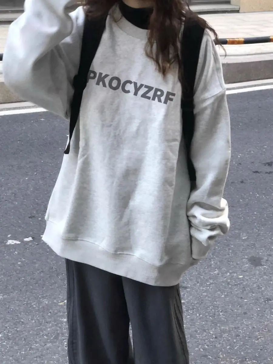 Women'S Sweat-Shirts Vintage Clothing Four Seasons Cool Lined Chic Unique Plain Quality Knitted Printing Workout Sudaderas