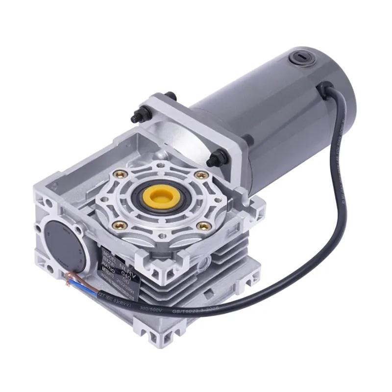 120W DC 12V 24V Variable Speed Motor with Worm Gear Reducer Gearbox RV40 & Speed Controller High Torque Geared Reduction Motor