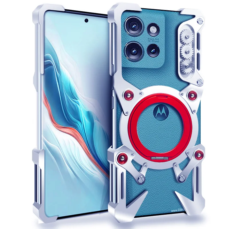 

Алюминиевый безрамный чехол для Motorola Edge 50 fusion Moto Edge 50 X50, ультра вращающийся кронштейн, металлический противоударный чехол без оправы