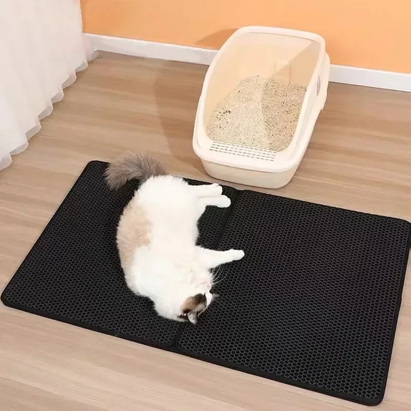 Pet Cat Litter Mat Caja De Arena Impermeable De Doble Capa, Antideslizante Lavable, Productos De Cama