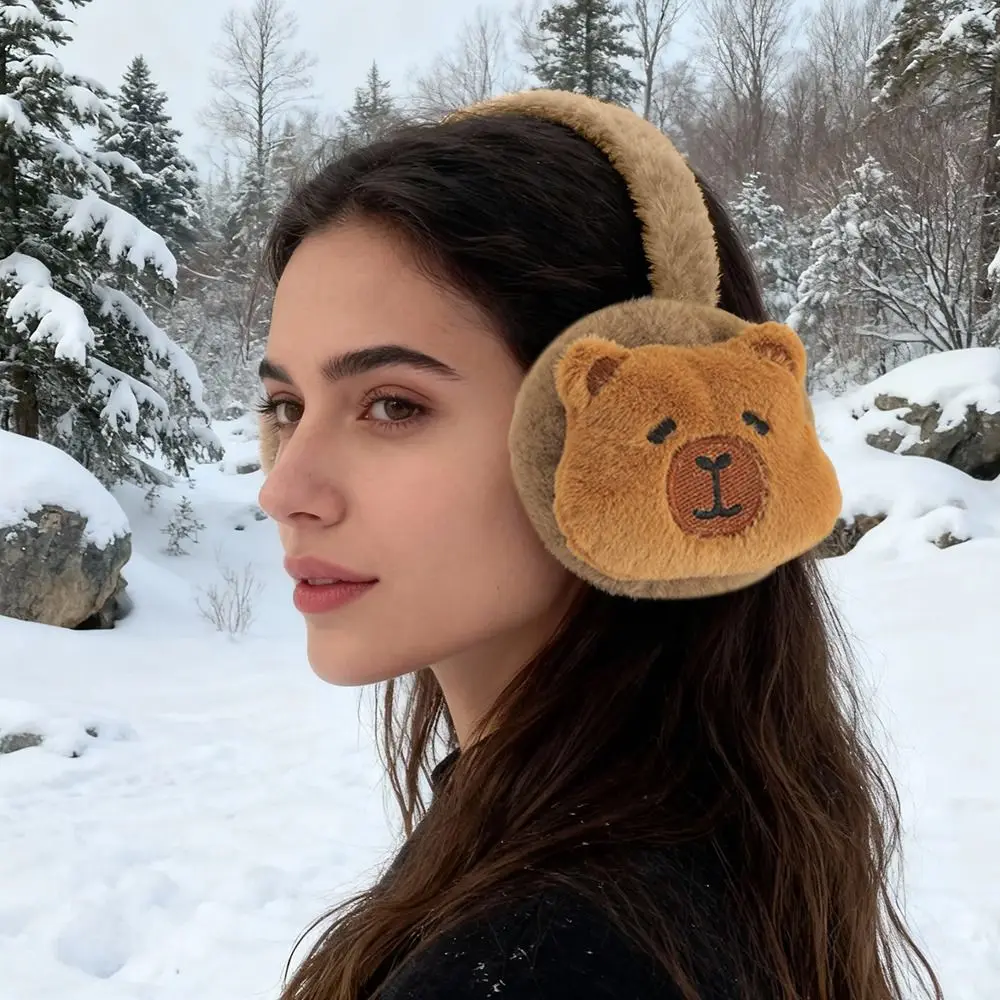 

Симпатичные наушники с капибарой для защиты ушей, теплые наушники с тремя выражениями, зимние наушники