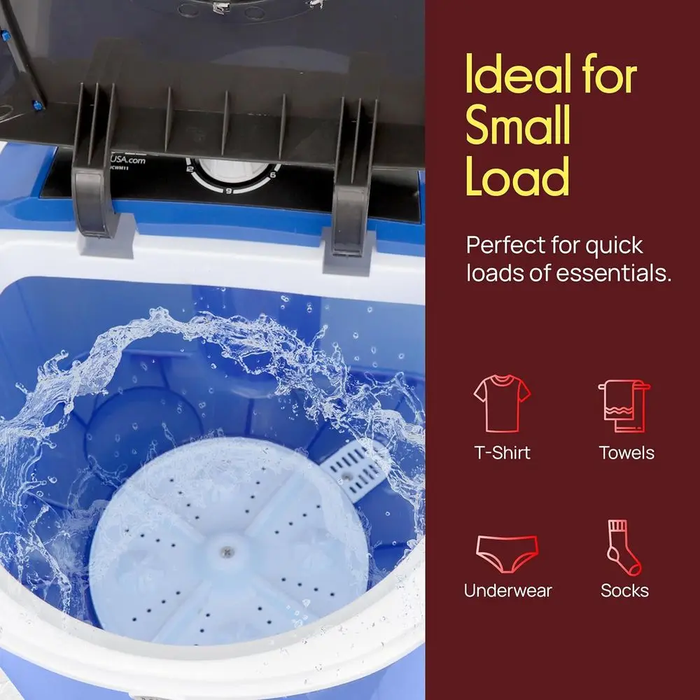 Upgraded Portable Washer - Top Loader Mini Laundry, Quiet Rotary Controller, 110V, 4.5 Lbs. Capacity, Translucent Tubs