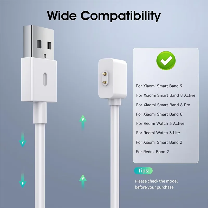 USB Charging Cable for Xiaomi Mi Band 9 8 Pro 8 Active Magnetic Charger for Xiaomi Mi Band 9 NFC 8 NFC Travel Charging 60/100cm