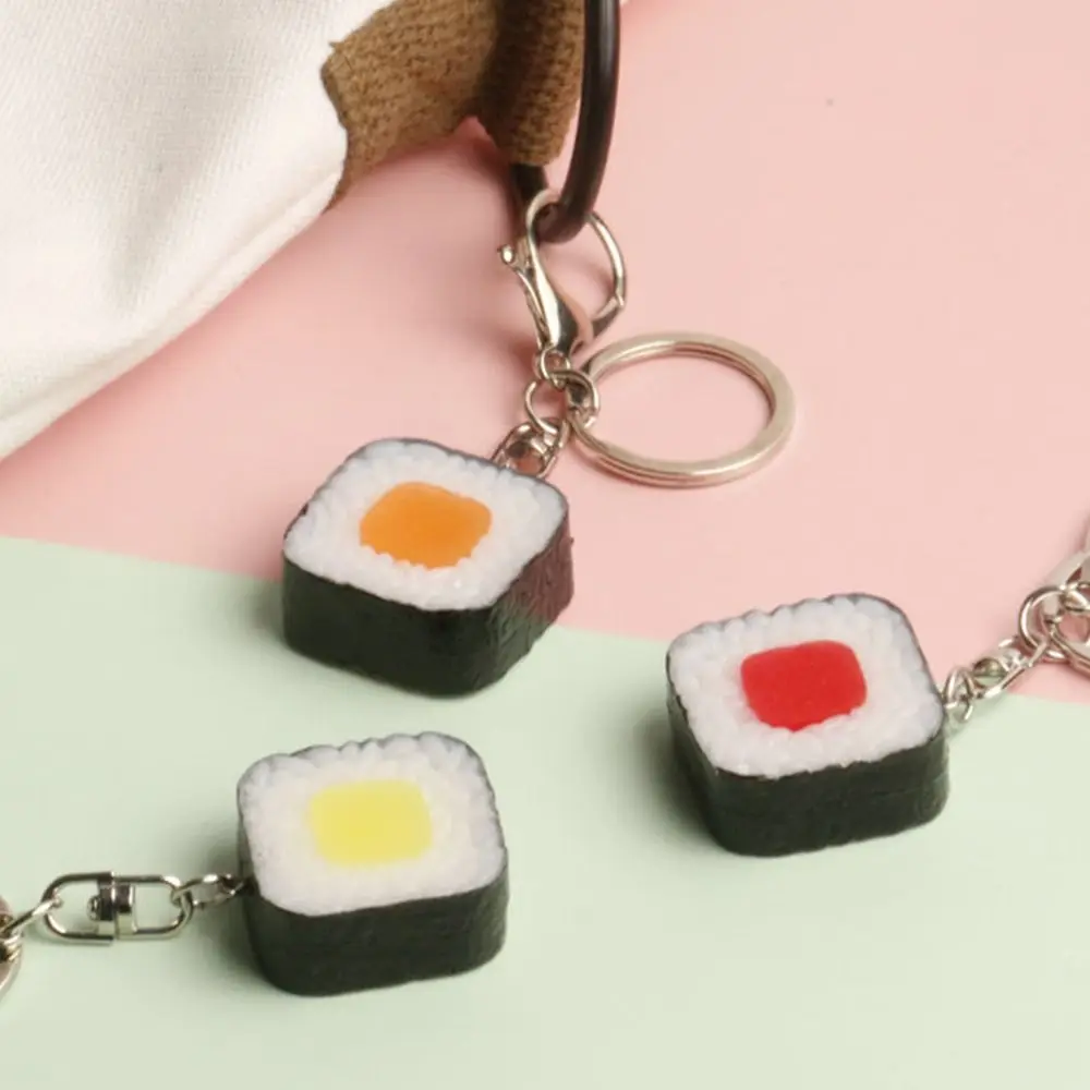 Cute Bag Pendant Simulation Food Key Chain Car Keychains Jewelry Accessories Sushi Pendant Charms Vegetable PVC Keychain Couple