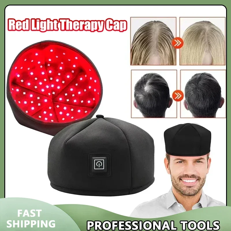 

2025 Новая шапочка для терапии красным светом, лазерная 660 нм 830 нм, красная инфракрасная шапка для восстановления роста волос, лечение выпадения волос, шлем, массажер для кожи головы