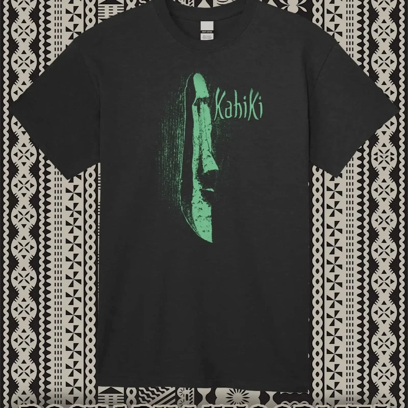 Retro Tiki T Shirt Bar Mug Restaurant Polynesian The Kahiki Moai Green vintage Washed Breathable Stretched