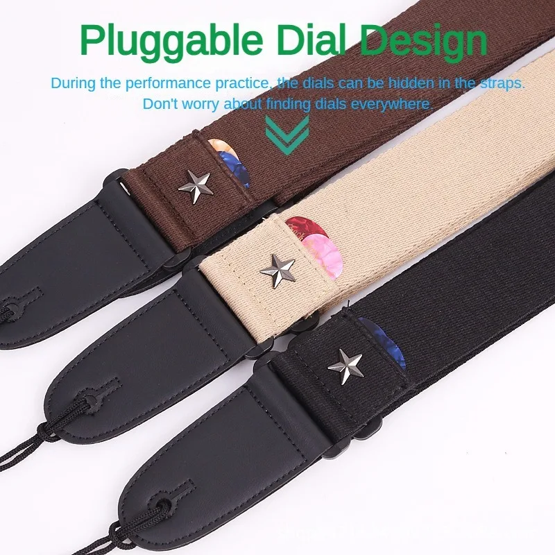 Electric Guitar Strap Acoustic Folk Guitarra Belt Straps Guitar Straps Pick Pocket Guitar Accessories,Thicken the mesh paddles