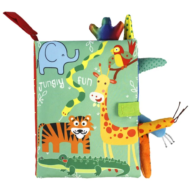 0-36M Baby Early Learning Toy Tail Cloth Book Interaktywna książka dla rodziców i dzieci Puzzle z dźwiękiem Grzechotka z tkaniny
