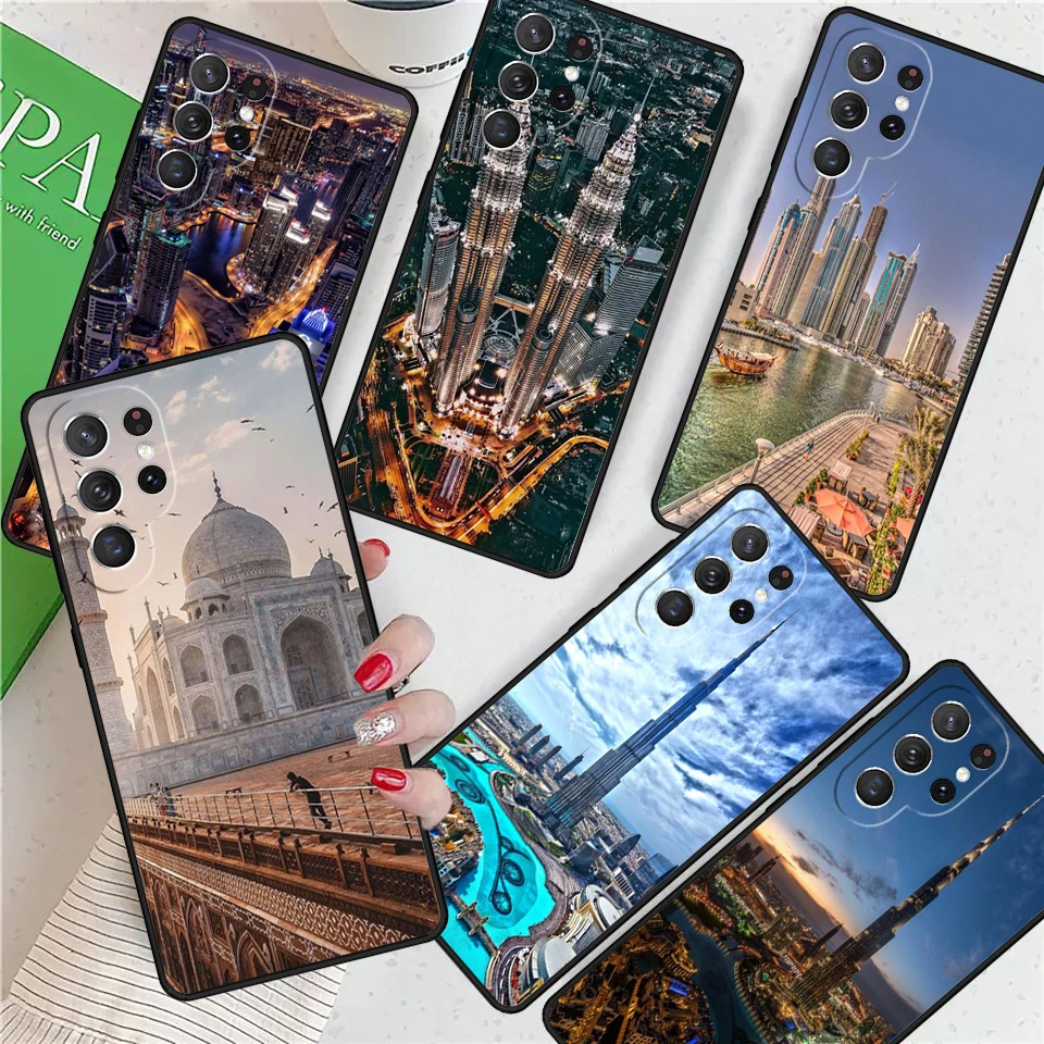 Pyramids Taj Mahal Dubai For Samsung Galaxy S24 Ultra S21 S22 S8 S9 S10 5G Note 10 20 Plus FE S23 Phone case Cover Coque