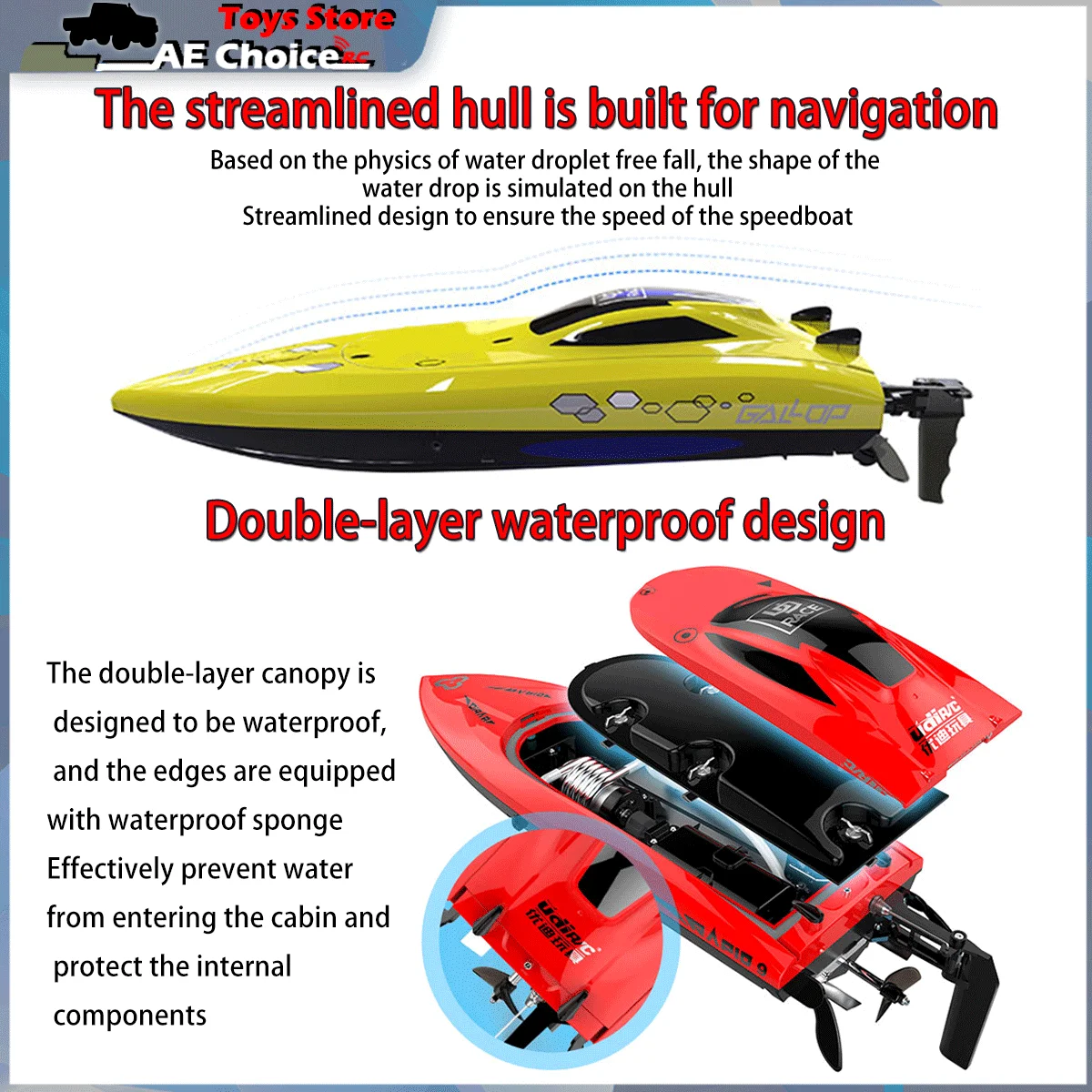 UDiRC UDI008 UDI020 UDI009 2.4GHz Protection de taille haute bateau à distance étanche 25 Km/H contrôle pour piscines et lac jouets cadeau pour les enfants