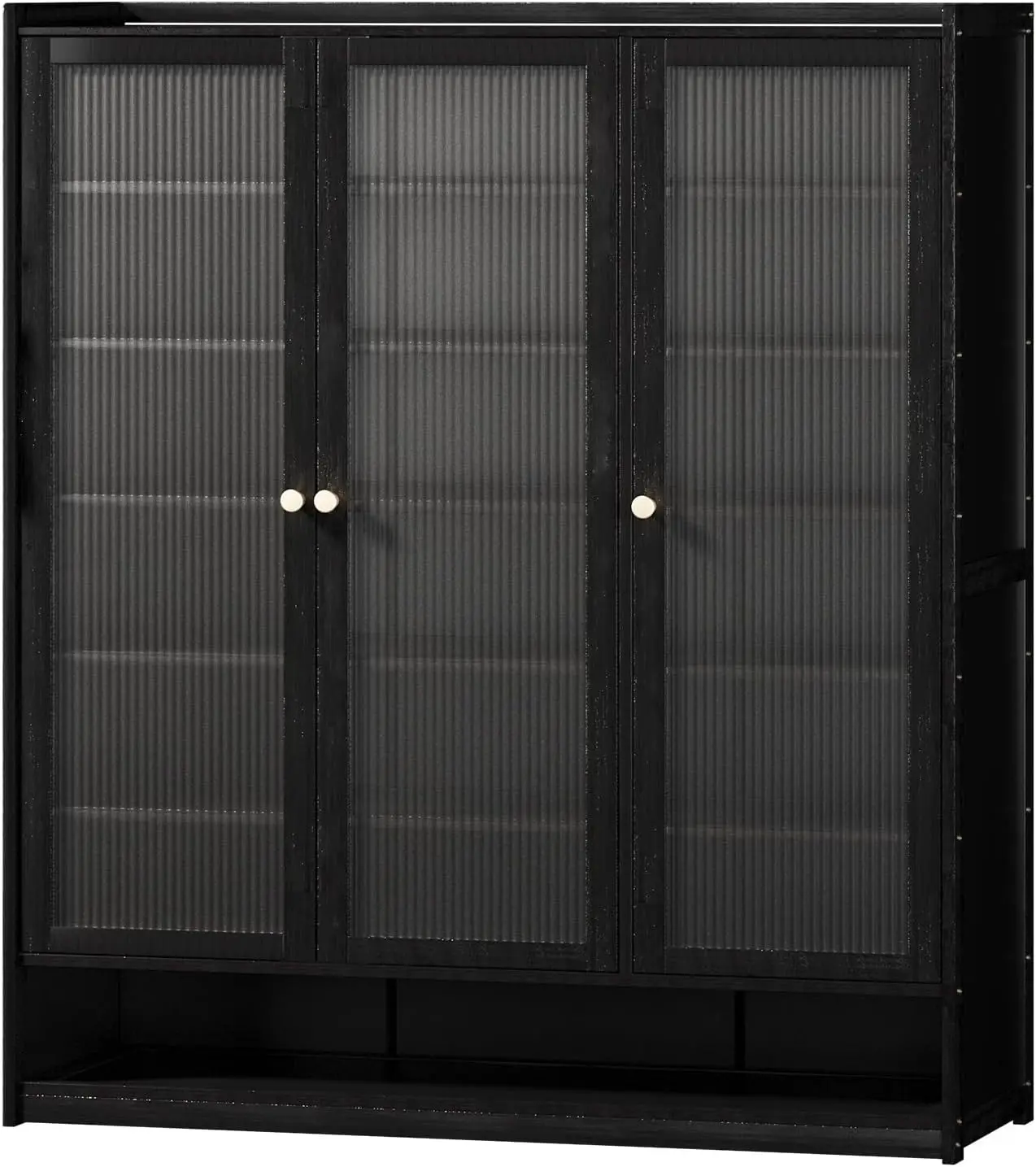 Shoe Cabinet with 3 Doors, Shoes Storage Rack with Removable Shelves and Acrylic Door Panels, Below Open-Shelf Shoe Organiser fo