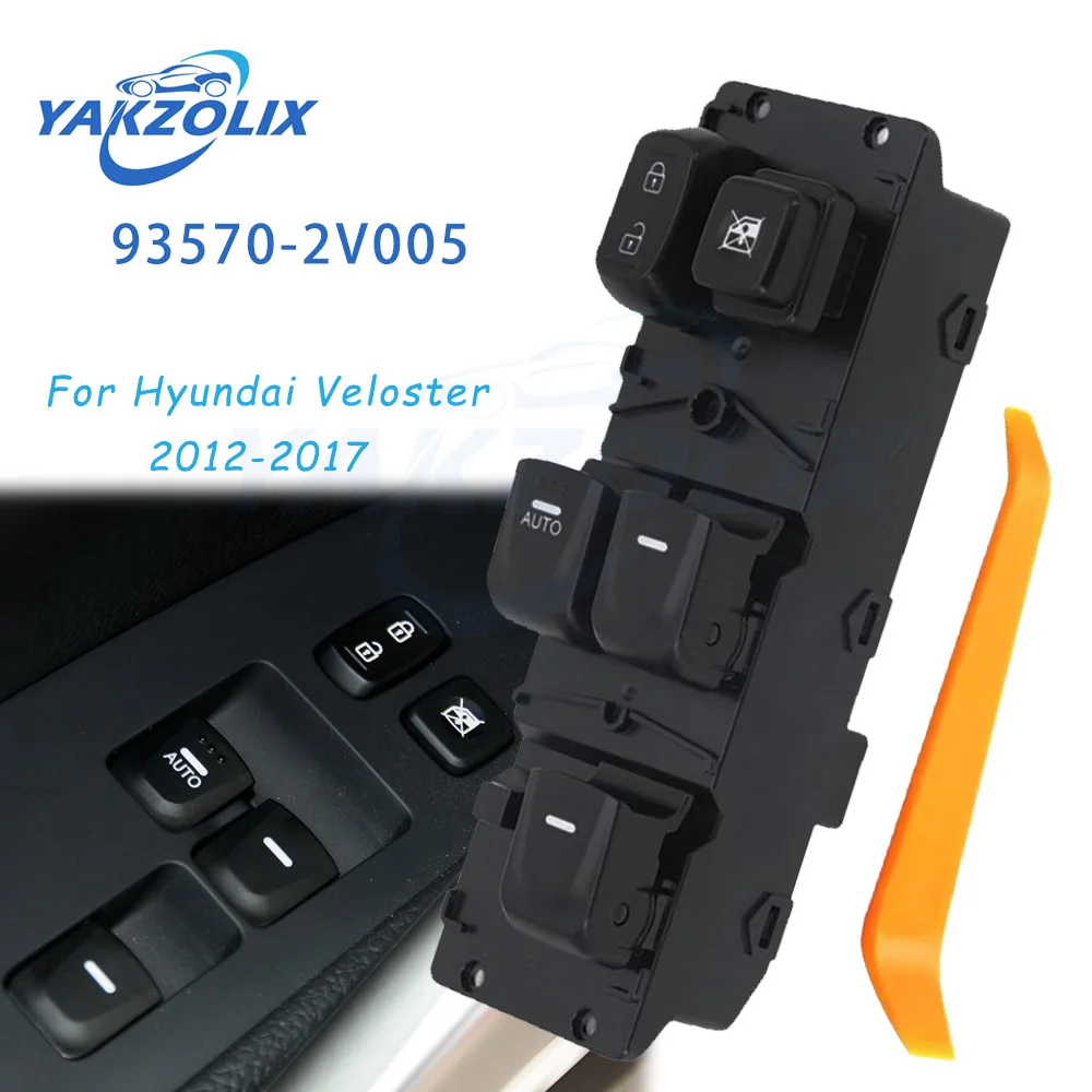 93570-2V000 Front Left Electric Power Window Switch Lifter Control Button for Hyundai Veloster 2012 2013 2014 2015 2016 2017