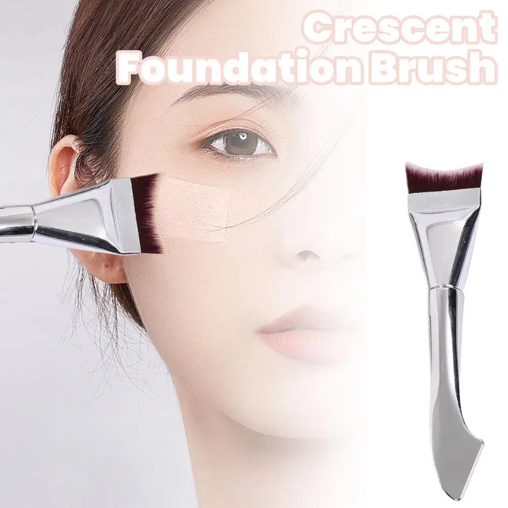 Gradient Crescent-Shaped Foundation Brush Lightweight Conformable Makeup Brush Masks Liquid Foundations Facial Contours Brush