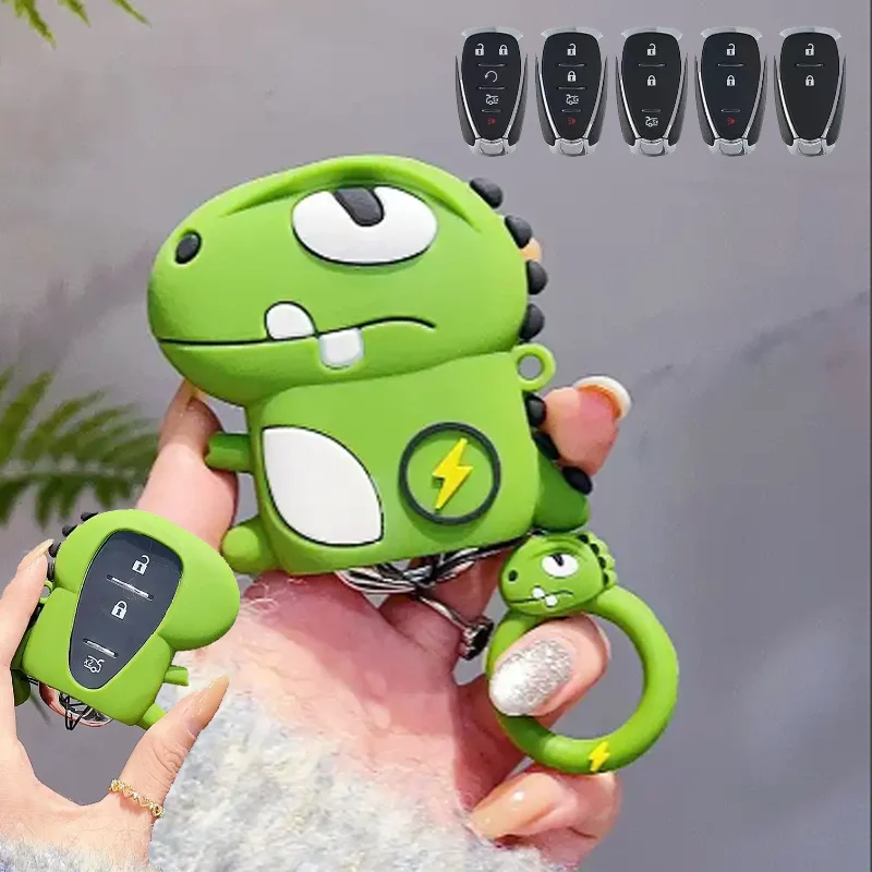 Funda para llave de coche de dibujos animados, 2, 3, 4, 5, 6 botones para Chevrolet, Malibu, Blazer, Traverse, Seeker, Onix, Equino, Volt, Trax, Cruze, Spark, Sonic