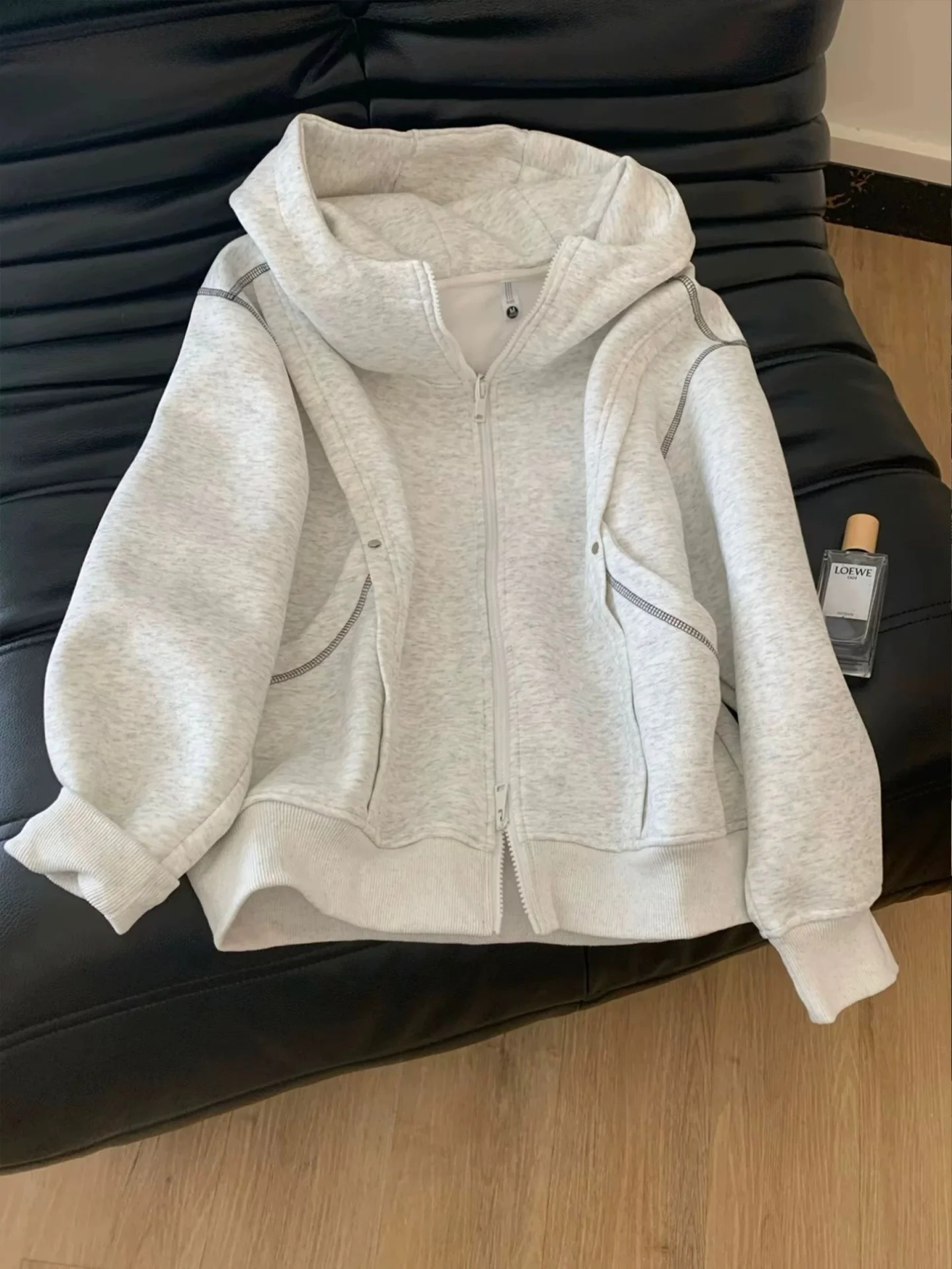 

Толстовка в полоску в американском стиле ретро, женская высококачественная облегающая хлопковая толстовка оверсайз с застежкой-молнией све, повседневный удобный топ