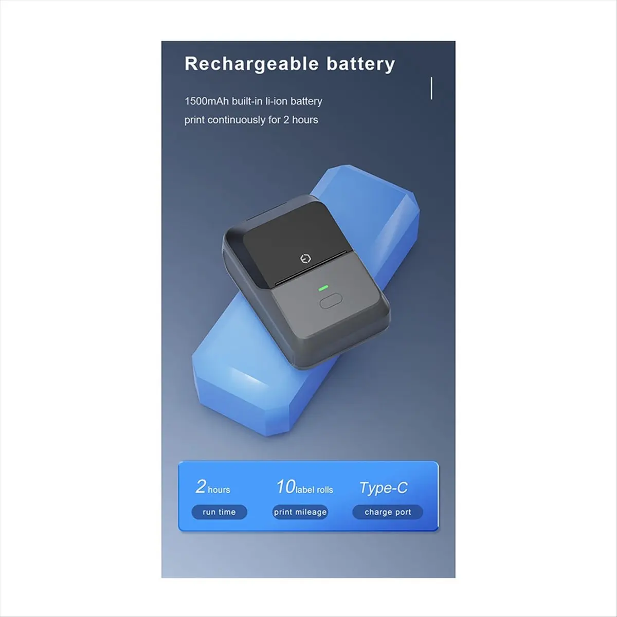 

*ONE DAY P2 Mini Printer Suitable for Home and Office Commercial Clothing Tag Price Handheld Barcode Thermal Wireless Printer