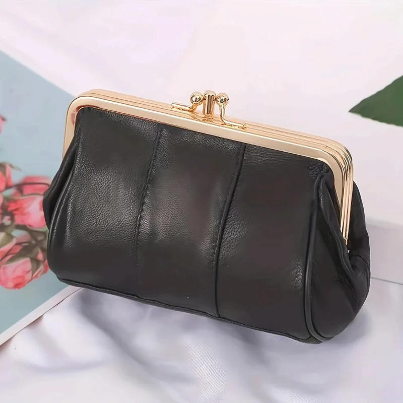 

1pcs Vintage Sheepskin Metal Wallet - Large Capacity Lightweight Travel Organizer Multi-Functional Card Holder Coin Purse