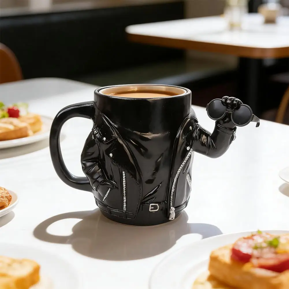 Motorcycle Jacket Mug Resin Coffee Cup Biker Jacket Coffee Mug Resin Leather-look Design 304 Stainless Steel for Motorcycle