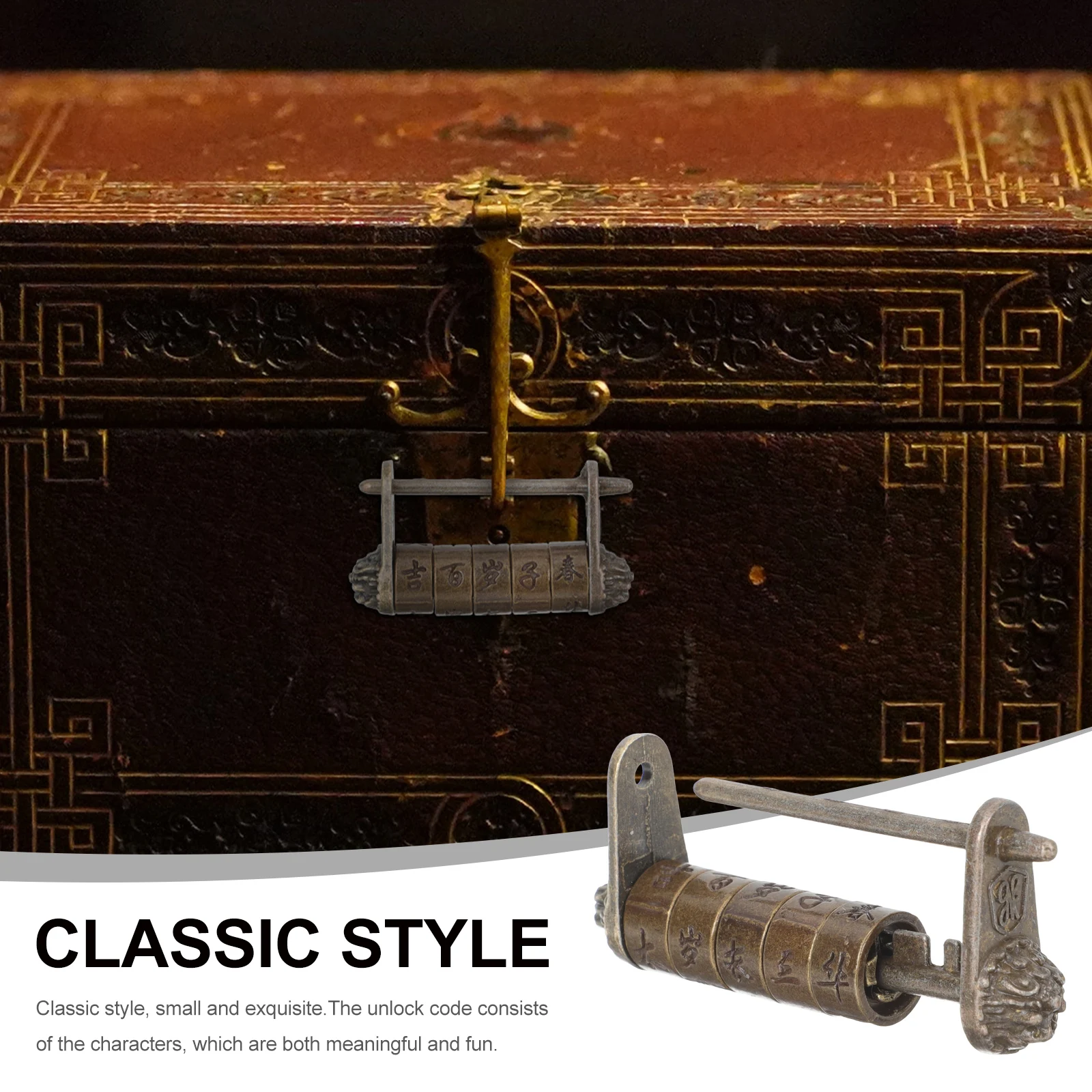 

Retro Password Lock Suitcase with Combination Padlock for Vintage Cupboard Keyed Locks Zinc Alloy