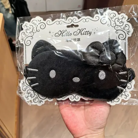 Sanrio Hello Kitty Elegant Daily Series Black Sleep Mask Cute Cartoon Eye Cover Blindfold Travel Nap Gift for Fans