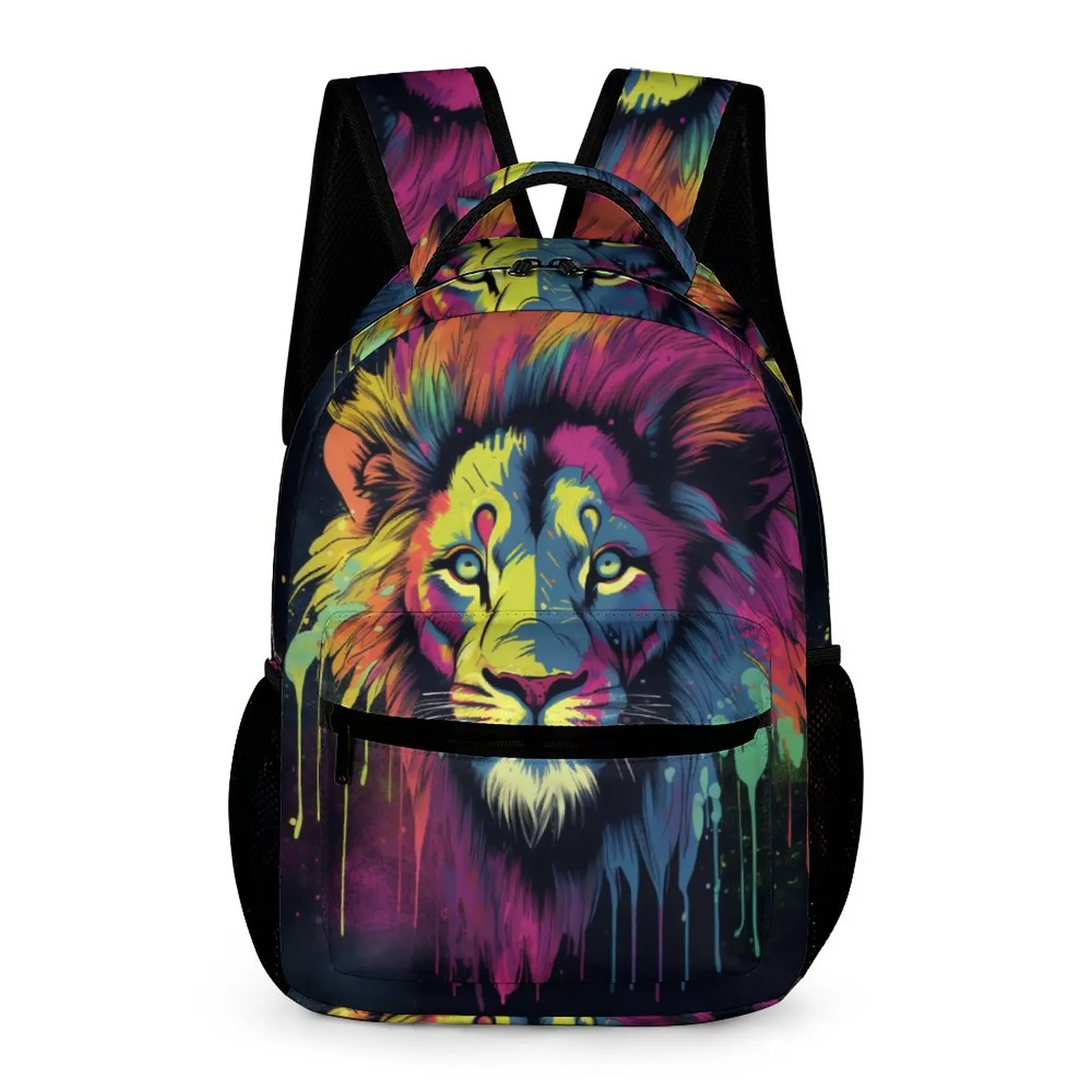 

Lion Backpack Psychadelic Grafitti Travel Backpacks Men Streetwear School Bags Colorful Breathable Rucksack