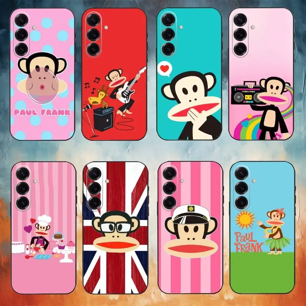 Cute P-Paul Frank Phone Case For Samsung GalaxyA13,21s,22,31,32,52,53,71,72,73,Soft Black Cover