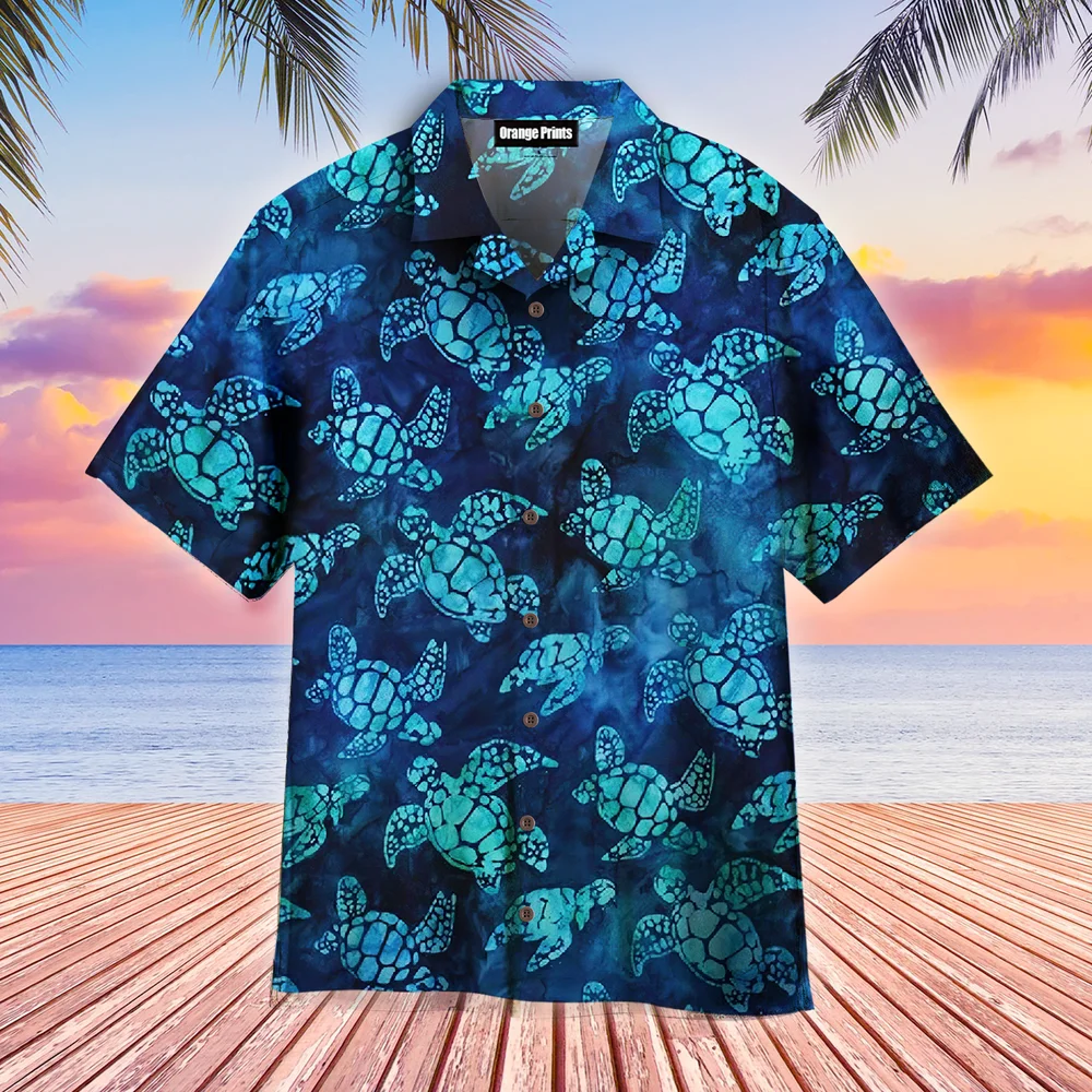 Hot Sale Men's Cuban Shirt Shark 3D Print Hawaii Beach Summer Marine life Short Sleeve Tops Oversize Chemise Homme