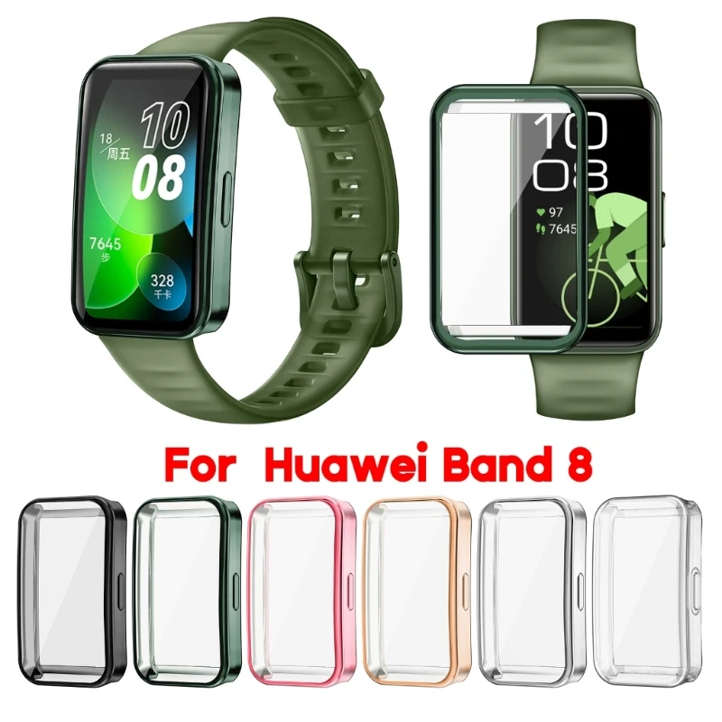 กันกระแทกกันชน-TPU Case Anti-Scratch CoverสำหรับBand 8 Screen Protector
