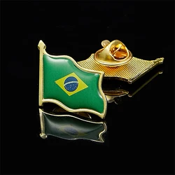 Brazil Lapel Pins Waving Brooches Pin Badges for Clothing Bags Backpacks Jackets Hat DIY Accessories