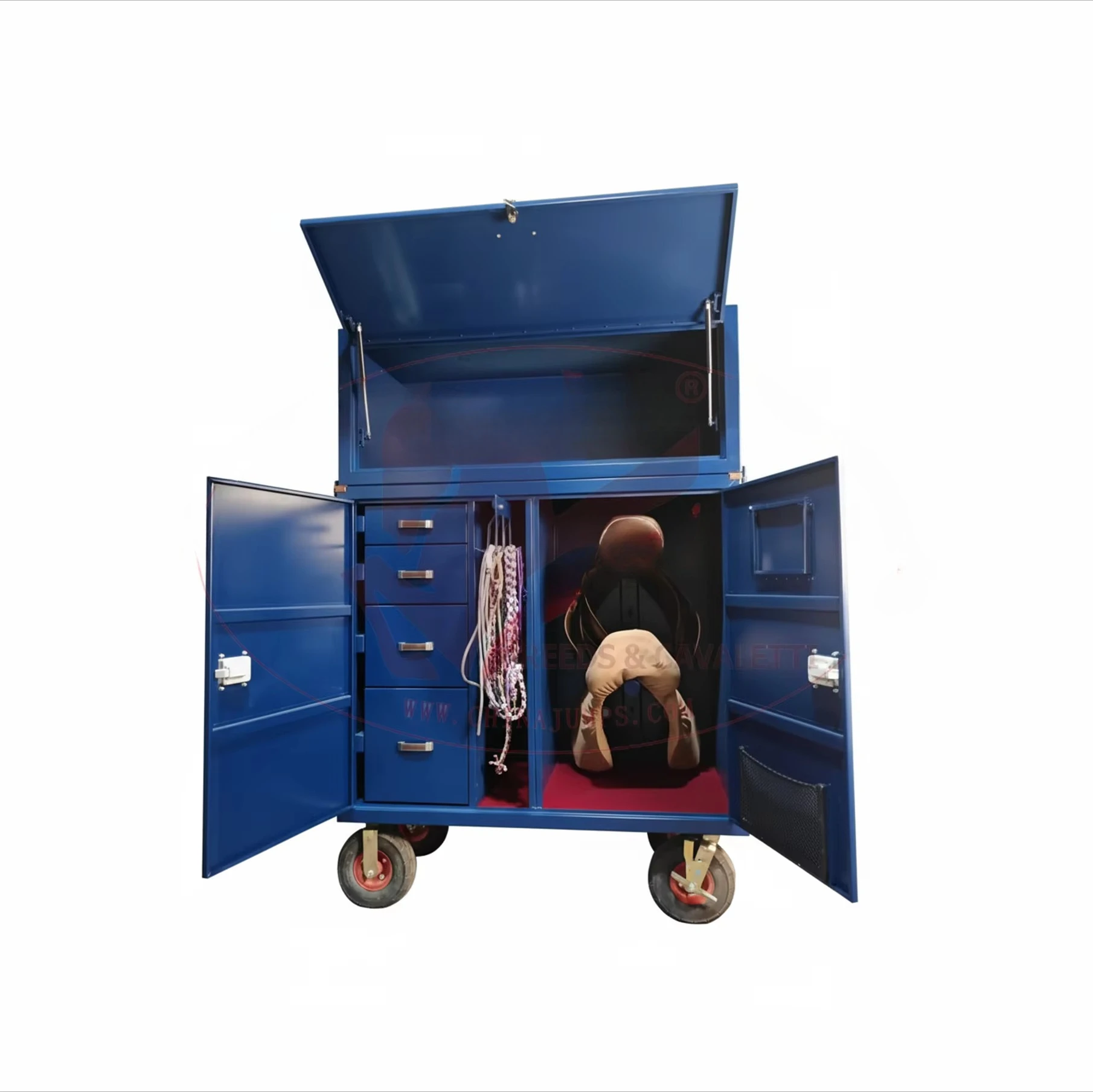 

Mobile Tack Locker - High - Strength Steel Equestrian Saddle Storage Reeds Steel Horse Tack Box Durable Saddle Locker