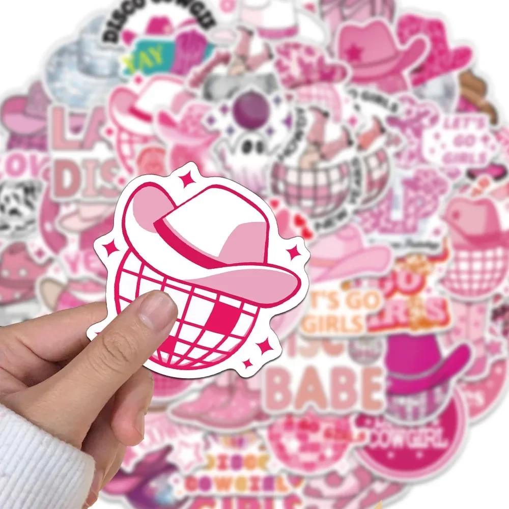 

10/50PCS Cool Pink Disco Cowgirl Stickers Aesthetic Graffiti Decals Stationery Suitcase Phone Laptop Waterproof Sticker Kids Toy