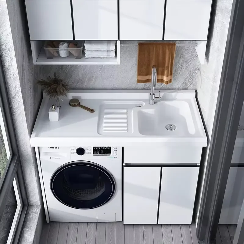 Contemporary Style Balcony Storage Cabinet, Wholesale Supplier, Versatile Laundry/Bathroom Organizer