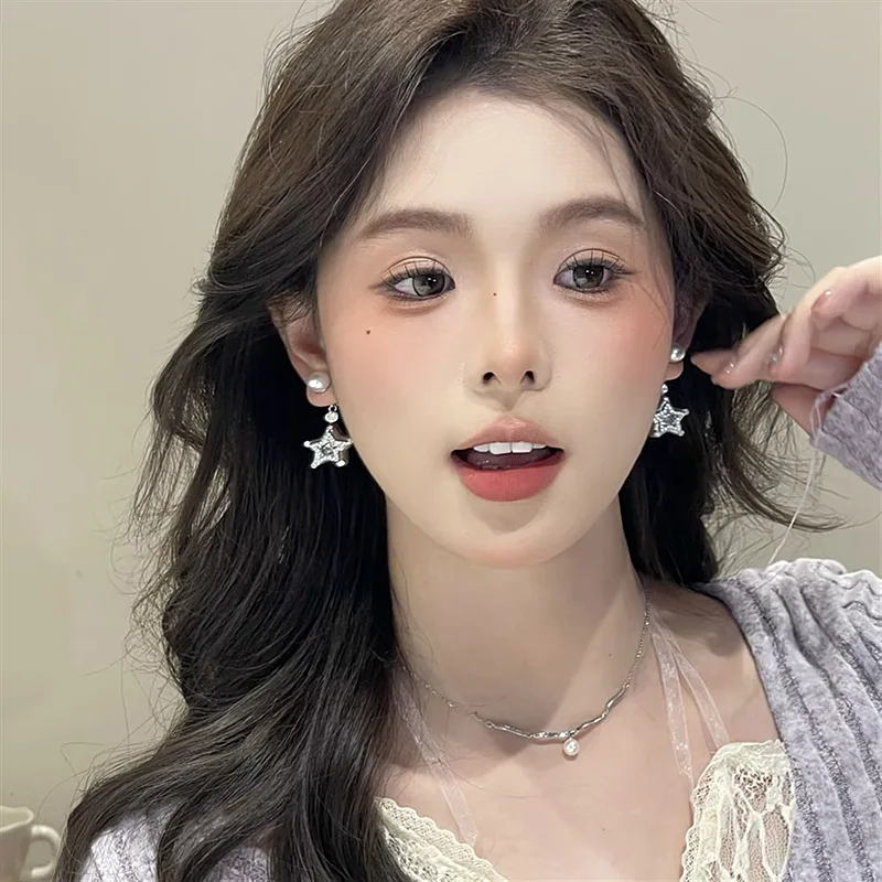 

Gothic Y2k Star Earring Women Girl Exaggeration Versatile Luxury Pearl Geometric Earring Personality Hip Hop Party Charm Jewelry
