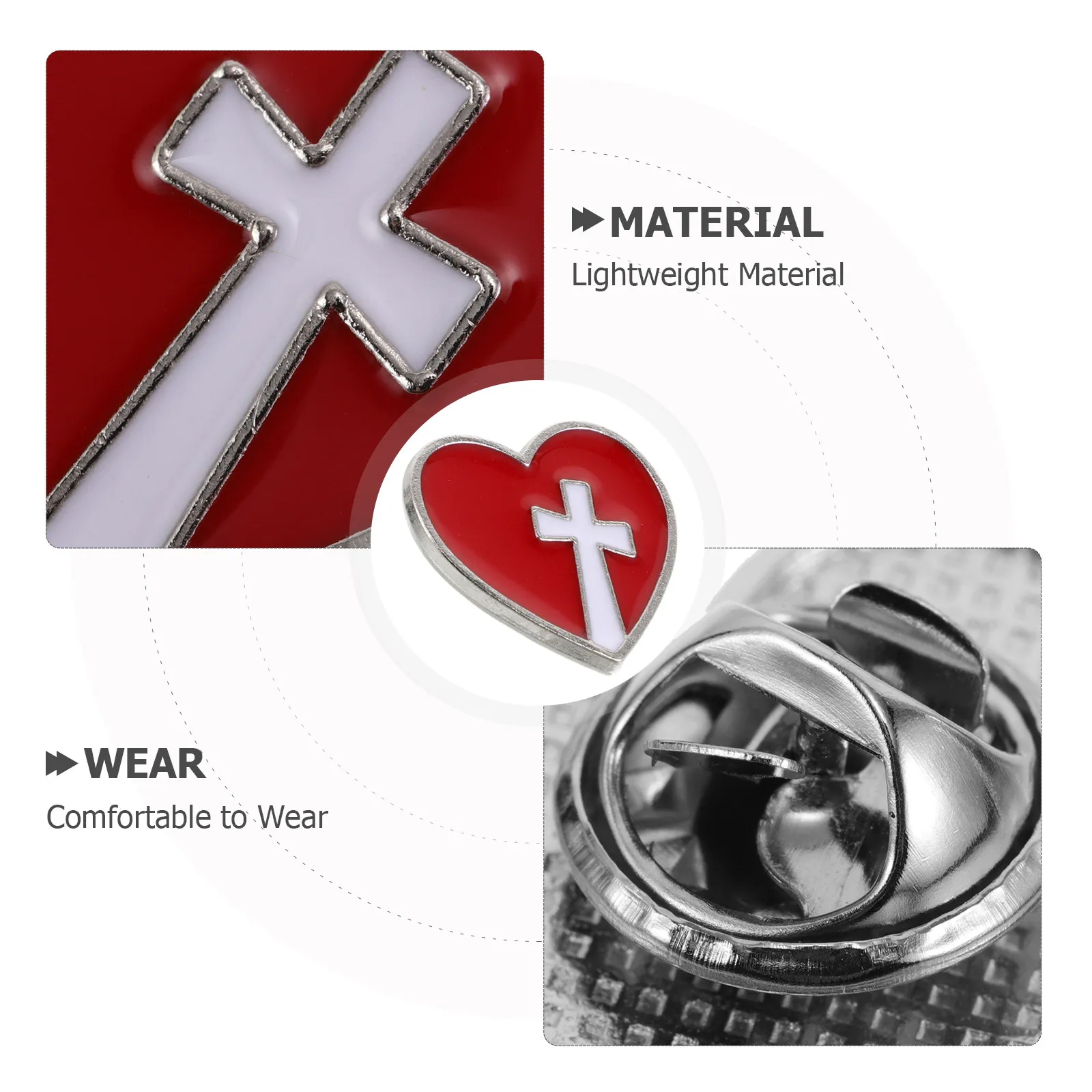 10Pcs Medical Staff Badge Heart Cross Brooch Medical Volunteer Nurse Doctor Appreciation Lapel Pin Nursing Badge Charms