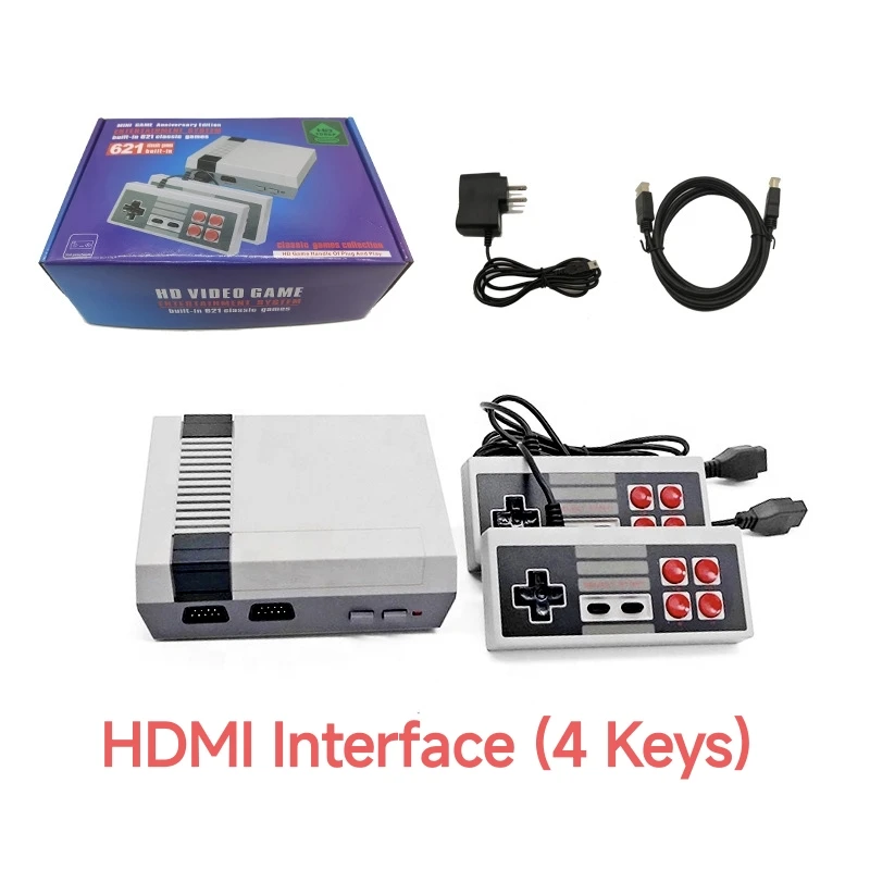 AV/HDMI NES Mini Classic Edition คอนโซลวิดีโอเกมย้อนยุคพร้อมตัวควบคุม 2 ตัวในตัว 600 เกม Nintendo คลาสสิก