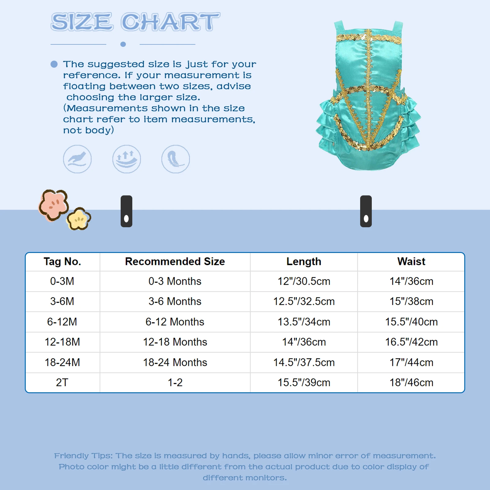 0-2T Girls Arabian Princess Romper Halloween Cosplay Costume Sleeveless Backless Shiny Sequins Bodysuit Photography Clothes image 6