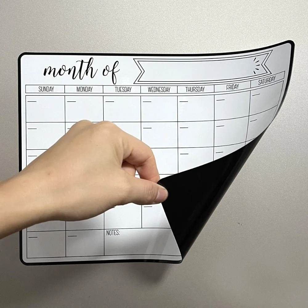 New Magnetic Dry Erase Calendar Wall Mount Easy Clean Monthly Planner Reusable Scheduling Board Kitchen Use